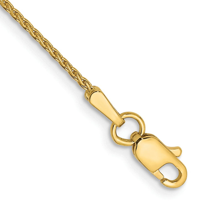 14K 1.0mm Parisian Diamond-cut Wheat Chain