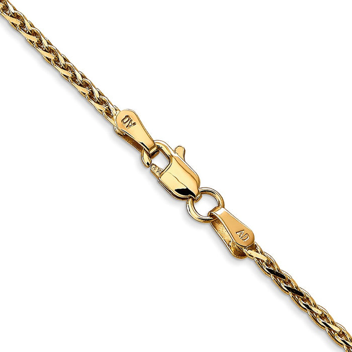 14K 1.9mm D/C Parisian Wheat Chain