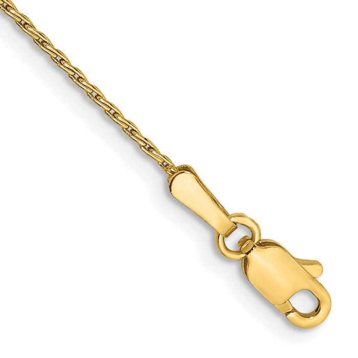 14K 1mm Round Parisian Wheat Chain