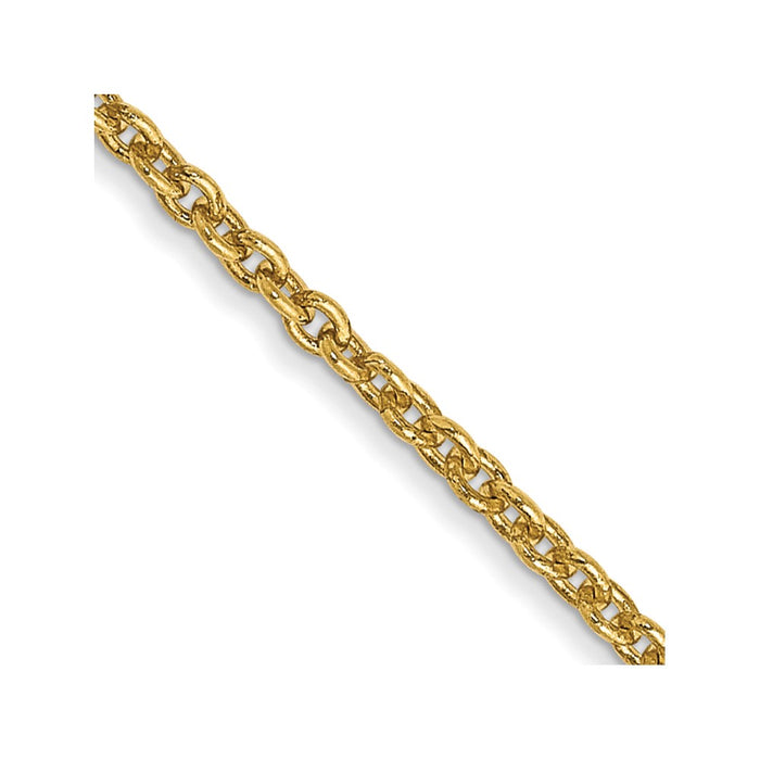 14k 1.4mm Solid Polished Cable Chain