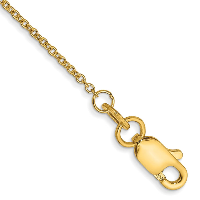 14k 1mm Round Open Link Cable Chain