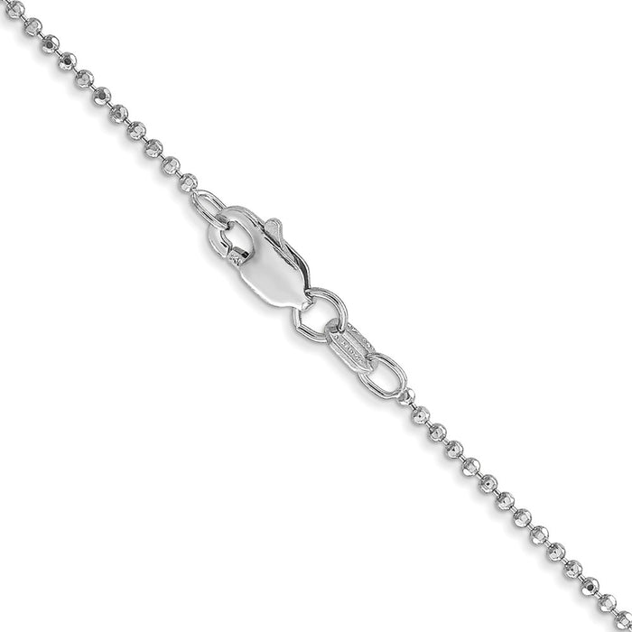 14k WG 1.2mm D/C Beaded Chain