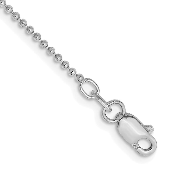 14k WG 1.2mm D/C Beaded Chain