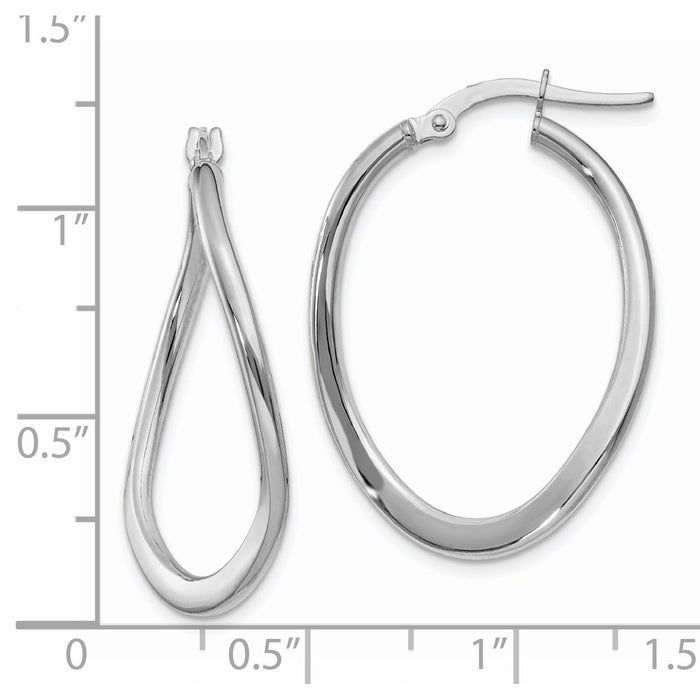 14k 2mm Polished Tapered Twist Hoop Earrings