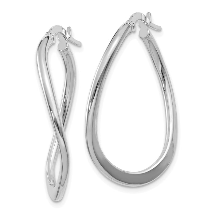 14k 2mm Polished Tapered Twist Hoop Earrings