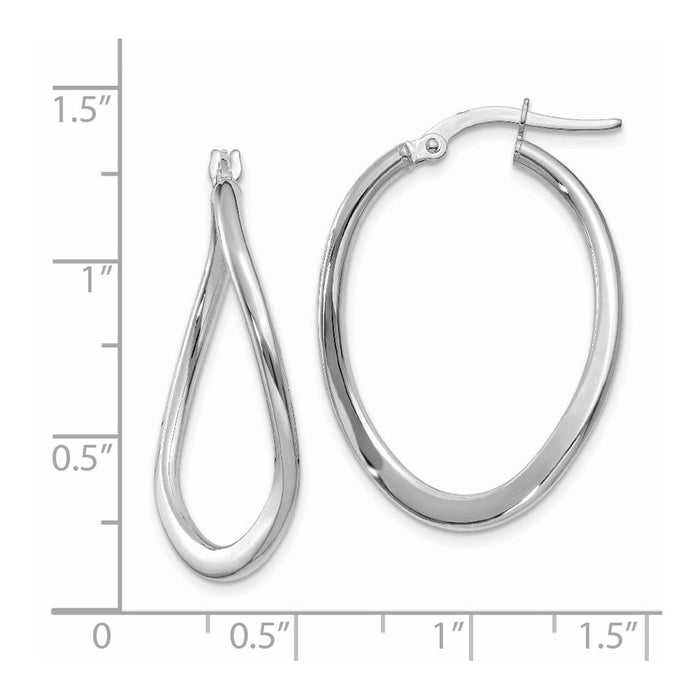 14k 2mm Polished Tapered Twist Hoop Earrings