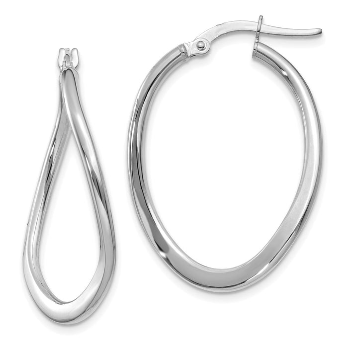 14k 2mm Polished Tapered Twist Hoop Earrings