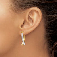 Thumbnail for 14K Two-tone Hinged Tube Earrings