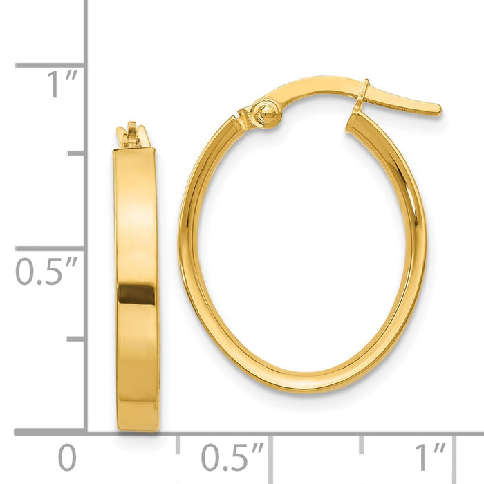 14K Oval Hoop Earrings