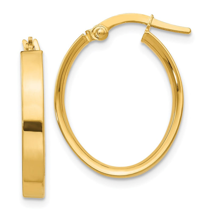 14K Oval Hoop Earrings