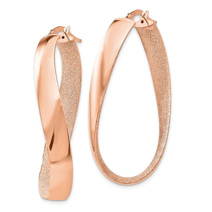 14K Rose Gold-Plated Satin and Polished Twisted Hoop Earrings