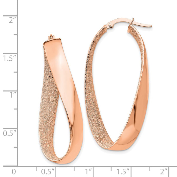 14K Rose Gold-Plated Satin and Polished Twisted Hoop Earrings