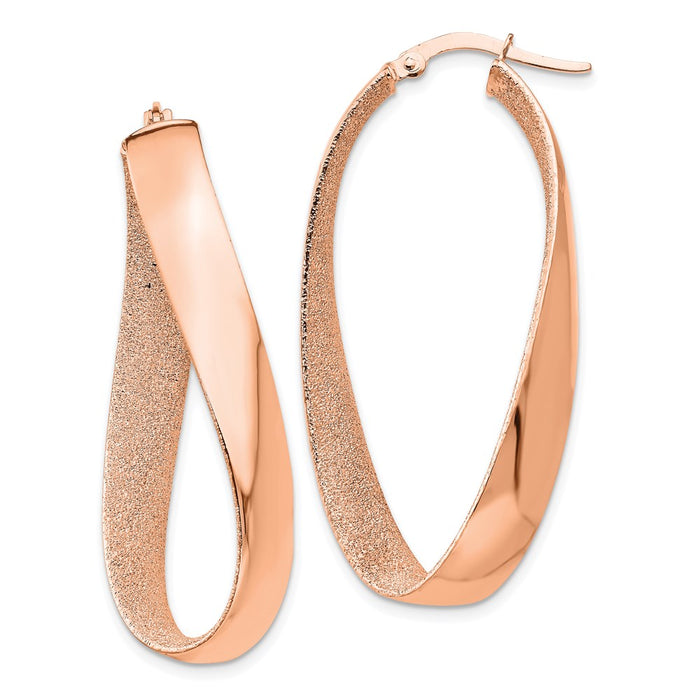 14K Rose Gold-Plated Satin and Polished Twisted Hoop Earrings