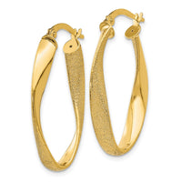 Thumbnail for 14ky Oval Twist Hoop Earrings
