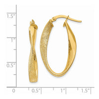 Thumbnail for 14ky Oval Twist Hoop Earrings