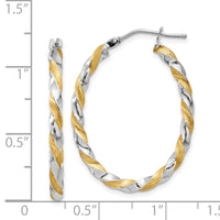 Thumbnail for 14k Yellow Gold & White Rhodium Twisted Hoop Earrings