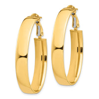 Thumbnail for 14k High Polished 7mm Omega Back Oval Hoop Earrings
