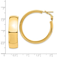 Thumbnail for 14k High Polished 10mm Omega Back Hoop Earrings