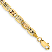 Thumbnail for 14k 4.65mm Tri-color Gold Pav‚ Valentino Chain