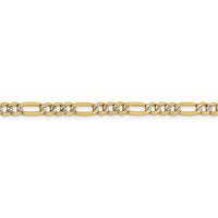 Thumbnail for 14k 3.9mm Semi-solid with Rhodium Pav‚ Figaro Chain