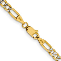 Thumbnail for 14k 3.9mm Semi-solid with Rhodium Pav‚ Figaro Chain