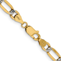 Thumbnail for 14k 5.25mm Semi-solid with Rhodium Pav‚ Figaro Chain