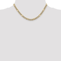 Thumbnail for 14k 5.25mm Semi-solid with Rhodium Pav‚ Figaro Chain
