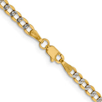 Thumbnail for 14k 3.4mm Semi-solid with Rhodium Pav‚ Curb Chain