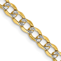 Thumbnail for 14k 4.3mm Semi-solid with Rhodium Pav‚ Curb Chain