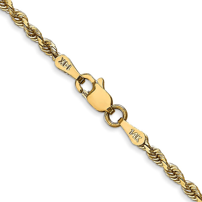 14k 2.25mm Diamond-cut Quadruple Rope Chain