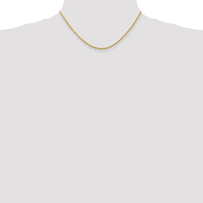 14k 2.25mm Diamond-cut Quadruple Rope Chain