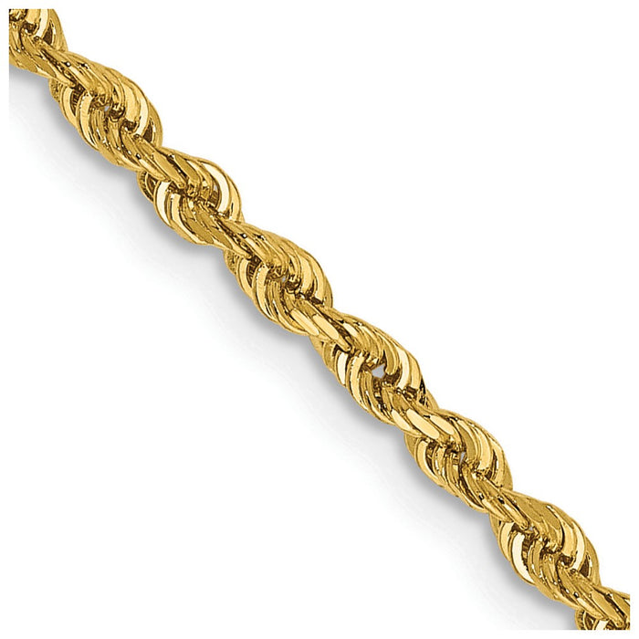 14k 2.25mm Diamond-cut Quadruple Rope Chain