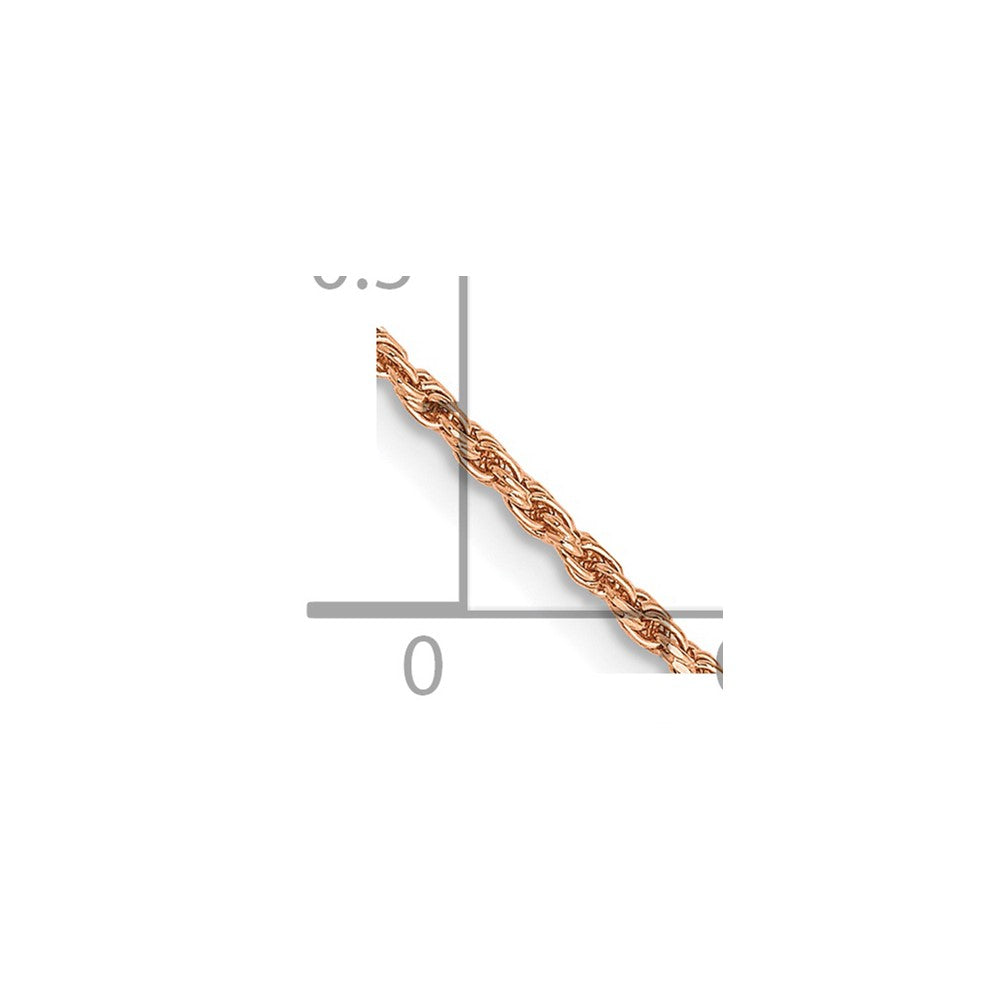 14k Rose Gold 1.5mm D/C Machine-made Rope Chain