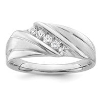 10k White Gold Lab Grown Diamond Ring Rd: 5 -.153ct Dia:LG