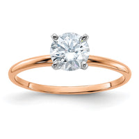 Thumbnail for 14kr 3/4ct. 6.0mm D E F Pure Light Round Moissanite Solitaire Ring