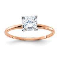 Thumbnail for 14kr 3/4ct. 5.5mm D E F Pure Light Cushion Moissanite Solitaire Ring