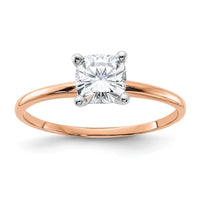 Thumbnail for 14kr 3/4ct. 5.5mm G H I True Light Cushion Moissanite Solitaire Ring