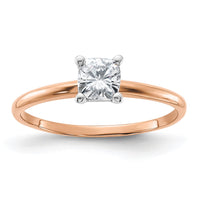 Thumbnail for 14kr 1/2ct. 4.5mm G H I True Light Cushion Moissanite Solitaire Ring