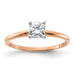 14kr 1/2ct. 4.5mm G H I True Light Cushion Moissanite Solitaire Ring