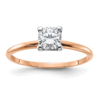 Thumbnail for 14kr 5/8ct. 5.0mm G H I True Light Cushion Moissanite Solitaire Ring
