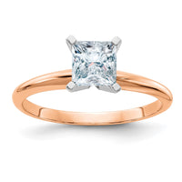 Thumbnail for 14kr 1ct. 5.5mm D E F Pure Light Princess Moissanite Solitaire Ring