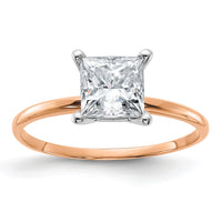 Thumbnail for 14kr 1/3ct. 6.0mm G H I True Light Princess Moissanite Solitaire Ring