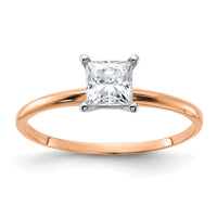 Thumbnail for 14kr 5/8ct. 4.5mm G H I True Light Princess Moissanite Solitaire Ring
