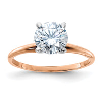 Thumbnail for 14kr 3/4ct. 7.5mm D E F Pure Light Round Moissanite Solitaire Ring
