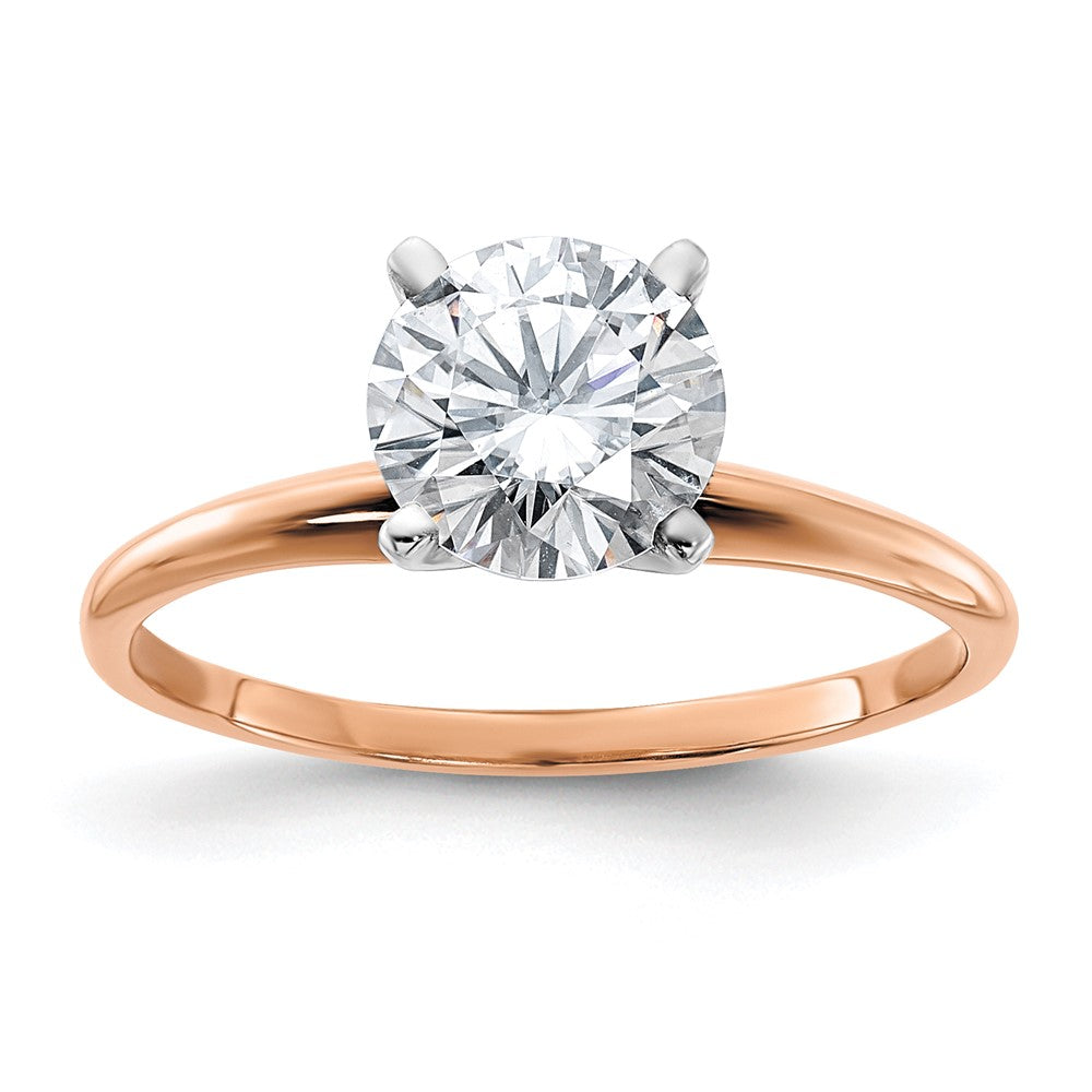 14kr 3/4ct. 7.5mm G H I True Light Round Moissanite Solitaire Ring