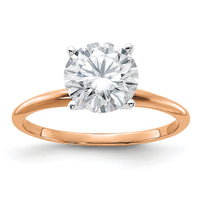 Thumbnail for 14kr 2ct. 8.0mm G H I True Light Round Moissanite Solitaire Ring