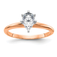 Thumbnail for 14kr 1ct. 8x5mm G H I True Light Pear Moissanite Solitaire Ring