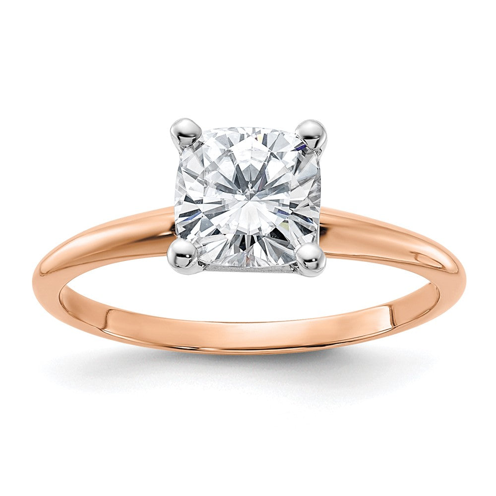 14kr 1/3ct. 6.5mm G H I True Light Cushion Moissanite Solitaire Ring