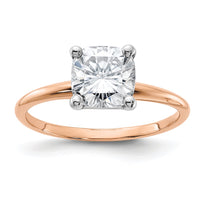 Thumbnail for 14kr 3/4ct. 7.0mm G H I True Light Cushion Moissanite Solitaire Ring