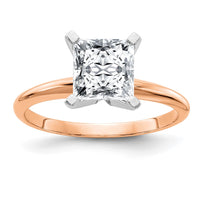 Thumbnail for 14kr 2ct. 7.0mm G H I True Light Princess Moissanite Solitaire Ring